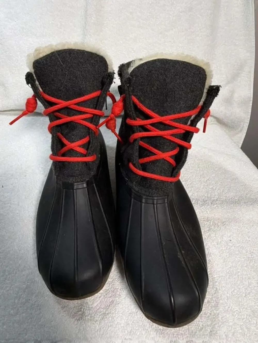 Sperry for J.Crew Shearwater Flannel Duck Boots Women's Size 9M